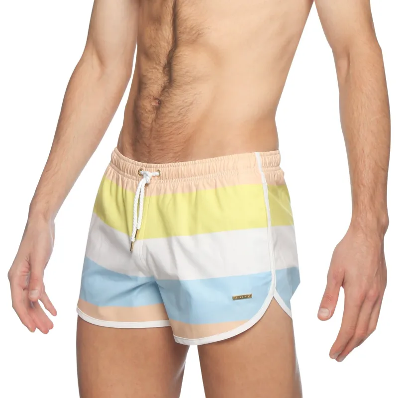 Parke & Ronen Aranciata Puglia Stripes 3" Runner Swim Trunk sold by Underwear Expert