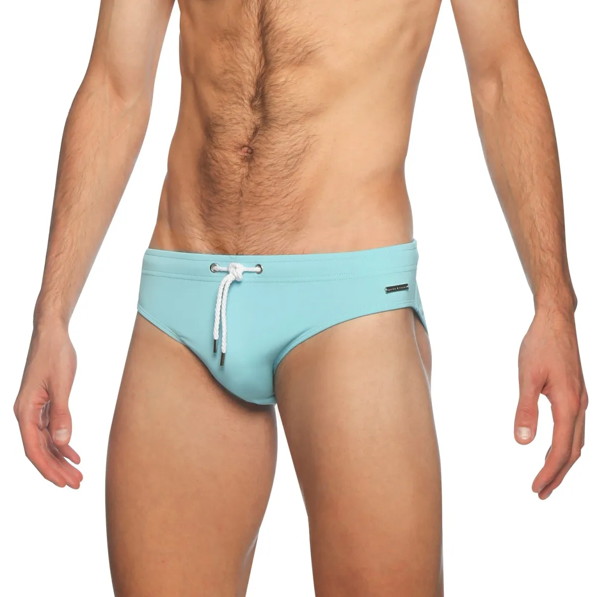 Parke & Ronen Celeste Blue Solid Meridian Swim Bikini sold by Underwear Expert
