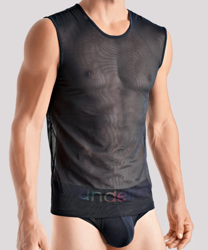 Rounderbum Transparent Pride Tank Top Black made by Rounderbum