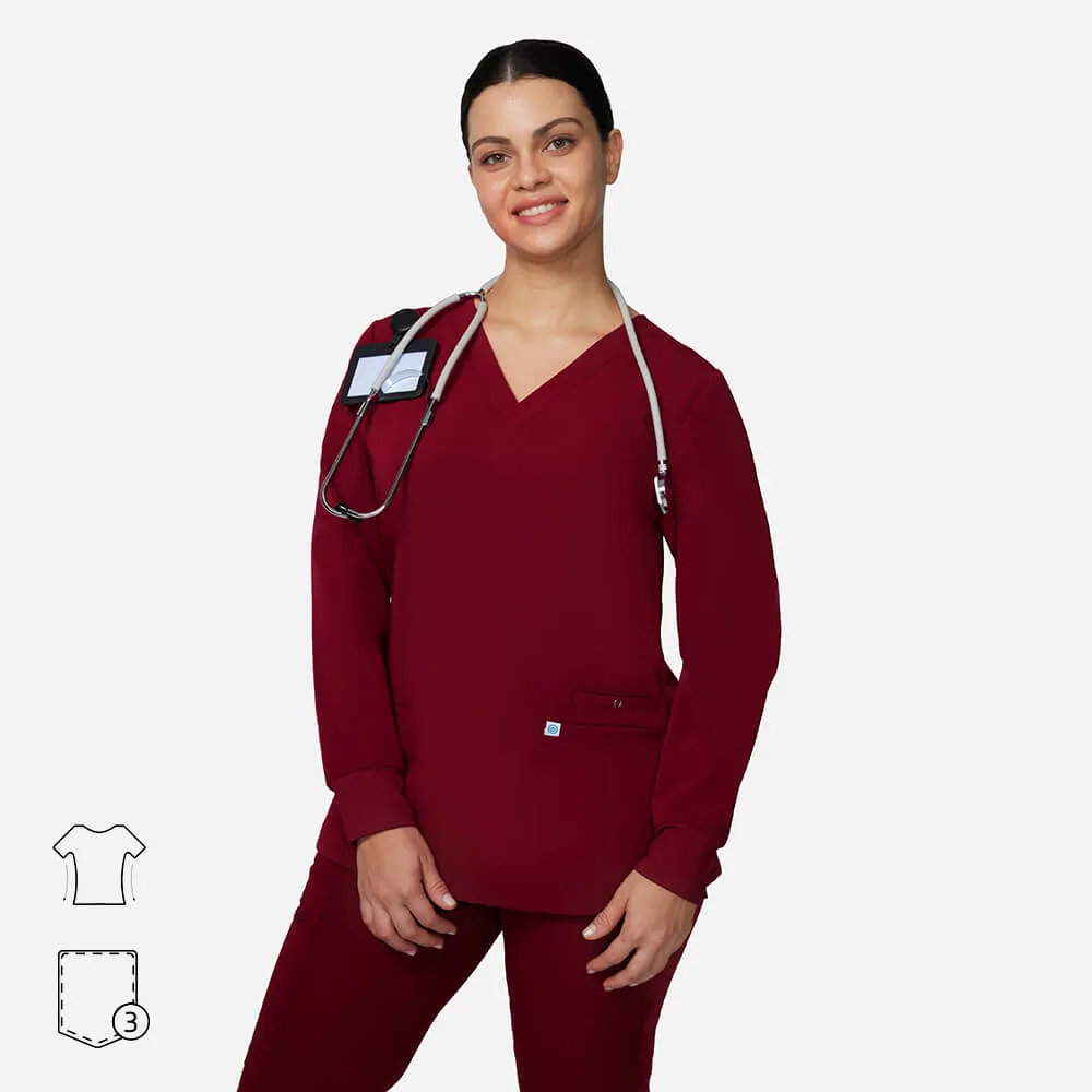 Blanche V-neck Longsleeve Scrub Top sold by Uniforms World
