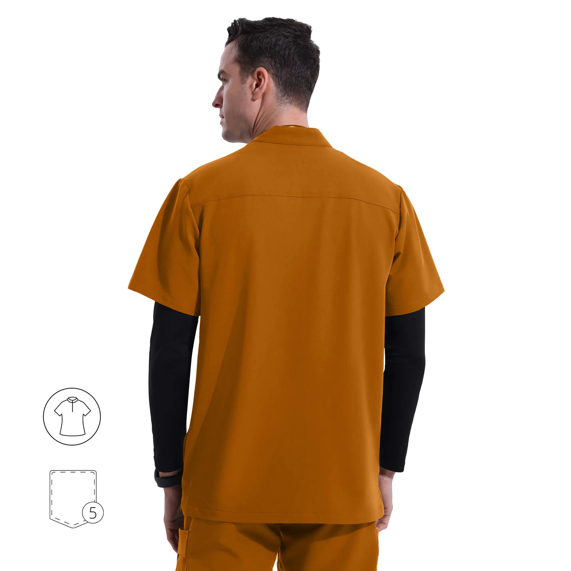 Ezra Mandarin Collar Scrub Top sold by Uniforms World product image thumbnail 2