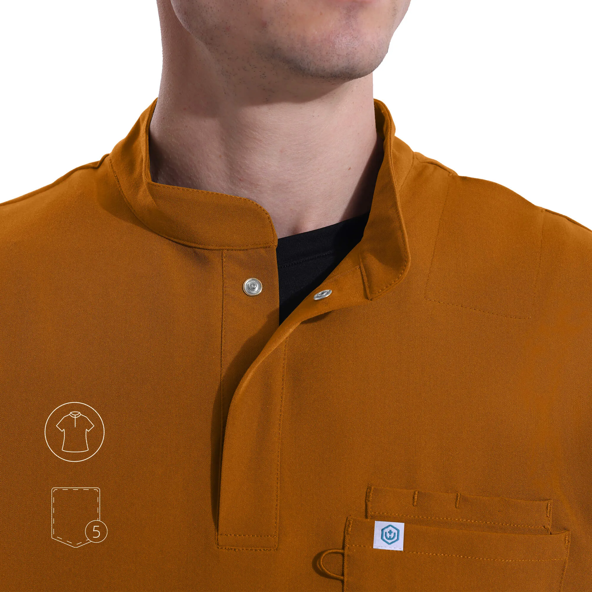 Ezra Mandarin Collar Scrub Top sold by Uniforms World product image thumbnail 3
