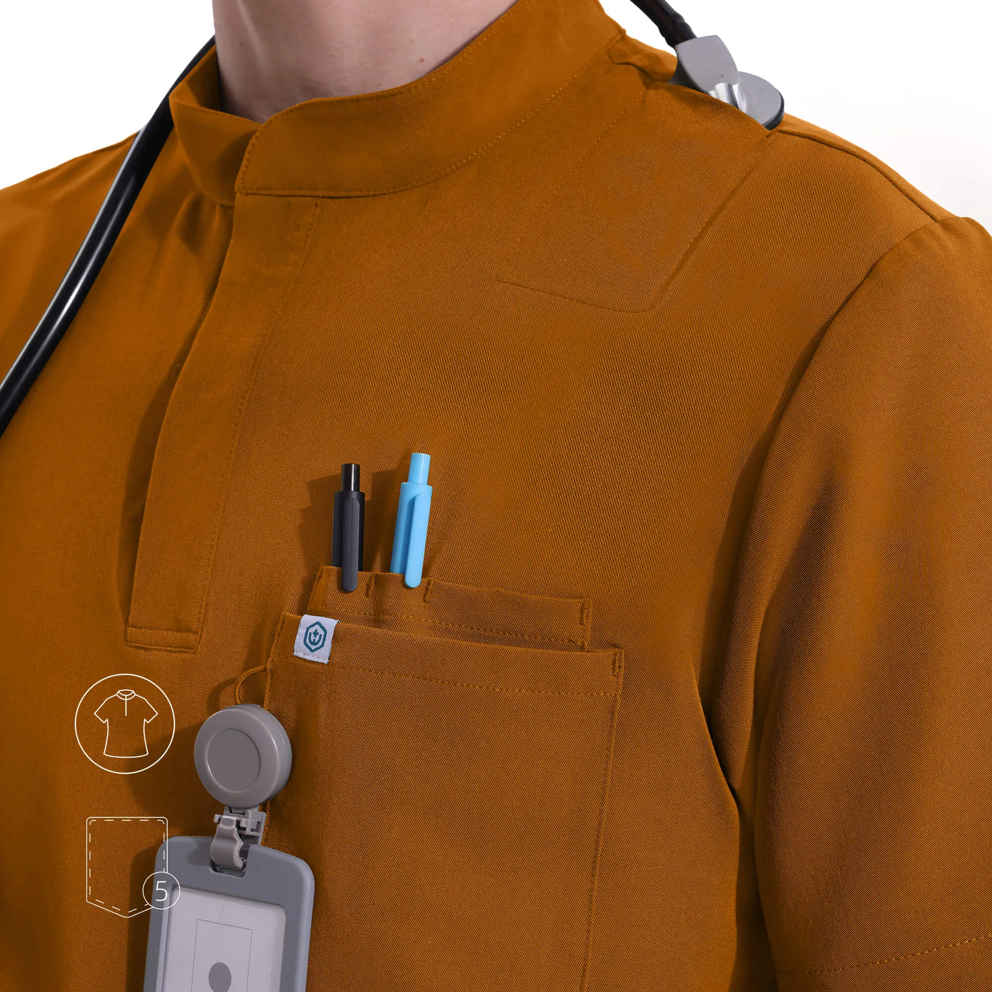 Ezra Mandarin Collar Scrub Top sold by Uniforms World product image thumbnail 5