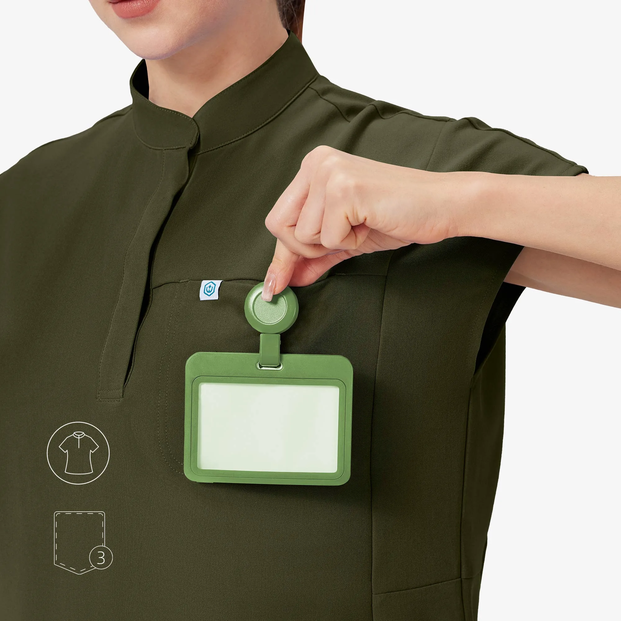 Avant Mandarin Collar Scrub Top - Snap Placket sold by Uniforms World product image thumbnail 4