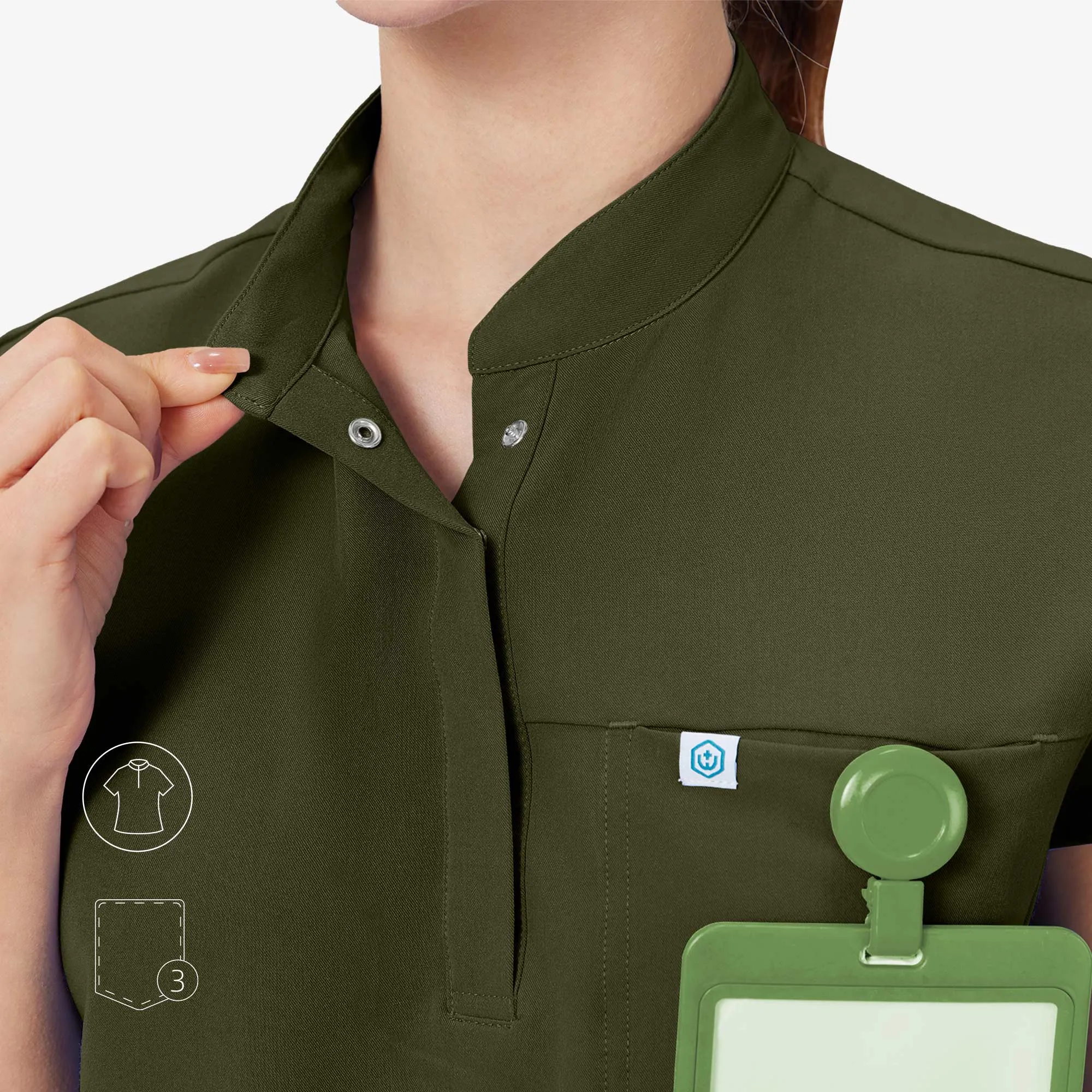 Avant Mandarin Collar Scrub Top - Snap Placket sold by Uniforms World product image thumbnail 3