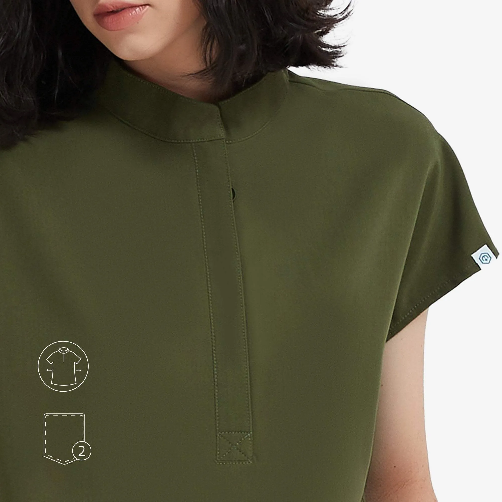Avant Mandarin Collar Scrub Top - Zipper Placket sold by Uniforms World product image thumbnail 3