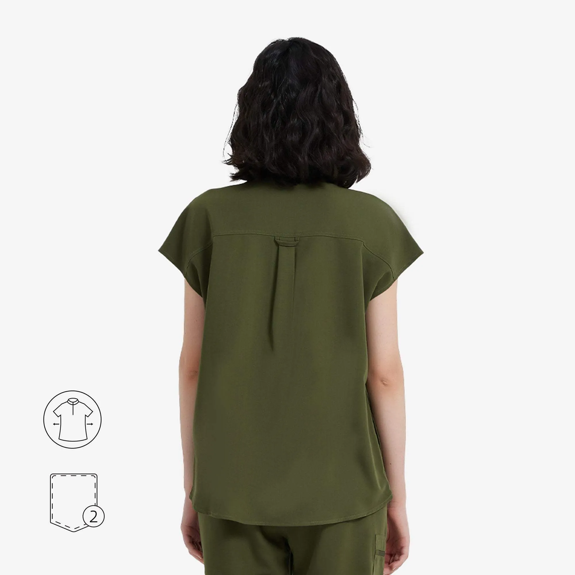 Avant Mandarin Collar Scrub Top - Zipper Placket sold by Uniforms World product image thumbnail 2