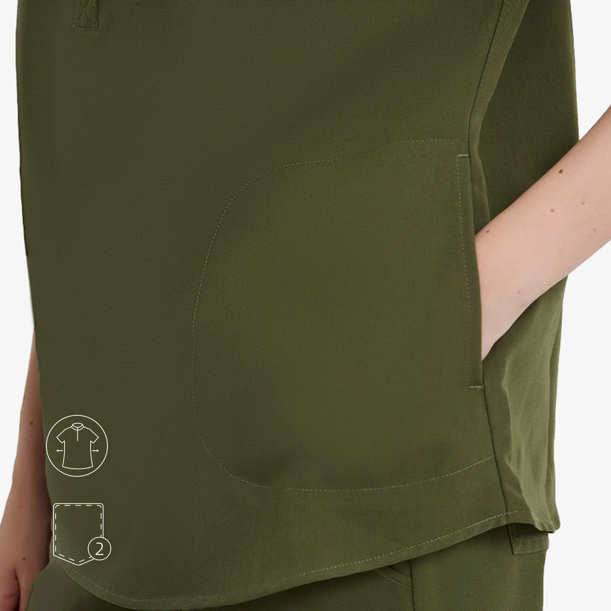 Avant Mandarin Collar Scrub Top - Zipper Placket sold by Uniforms World product image thumbnail 5