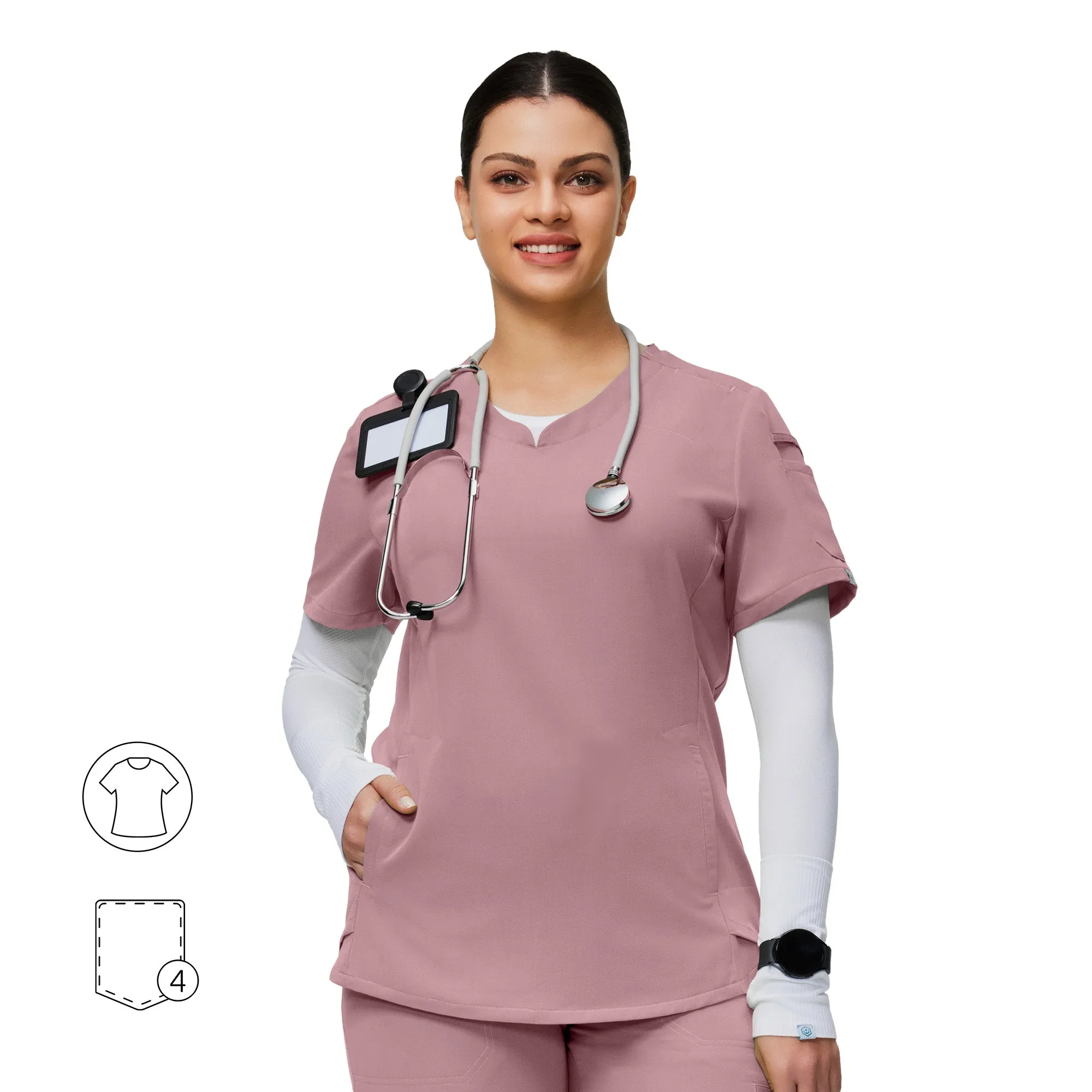Evelyn Sweetheart Neckline Scrub Top sold by Uniforms World