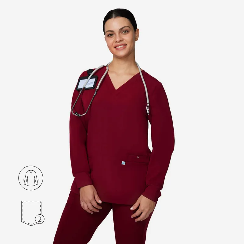 Phillip V-Neck Longsleeve Scrub Top sold by Uniforms World