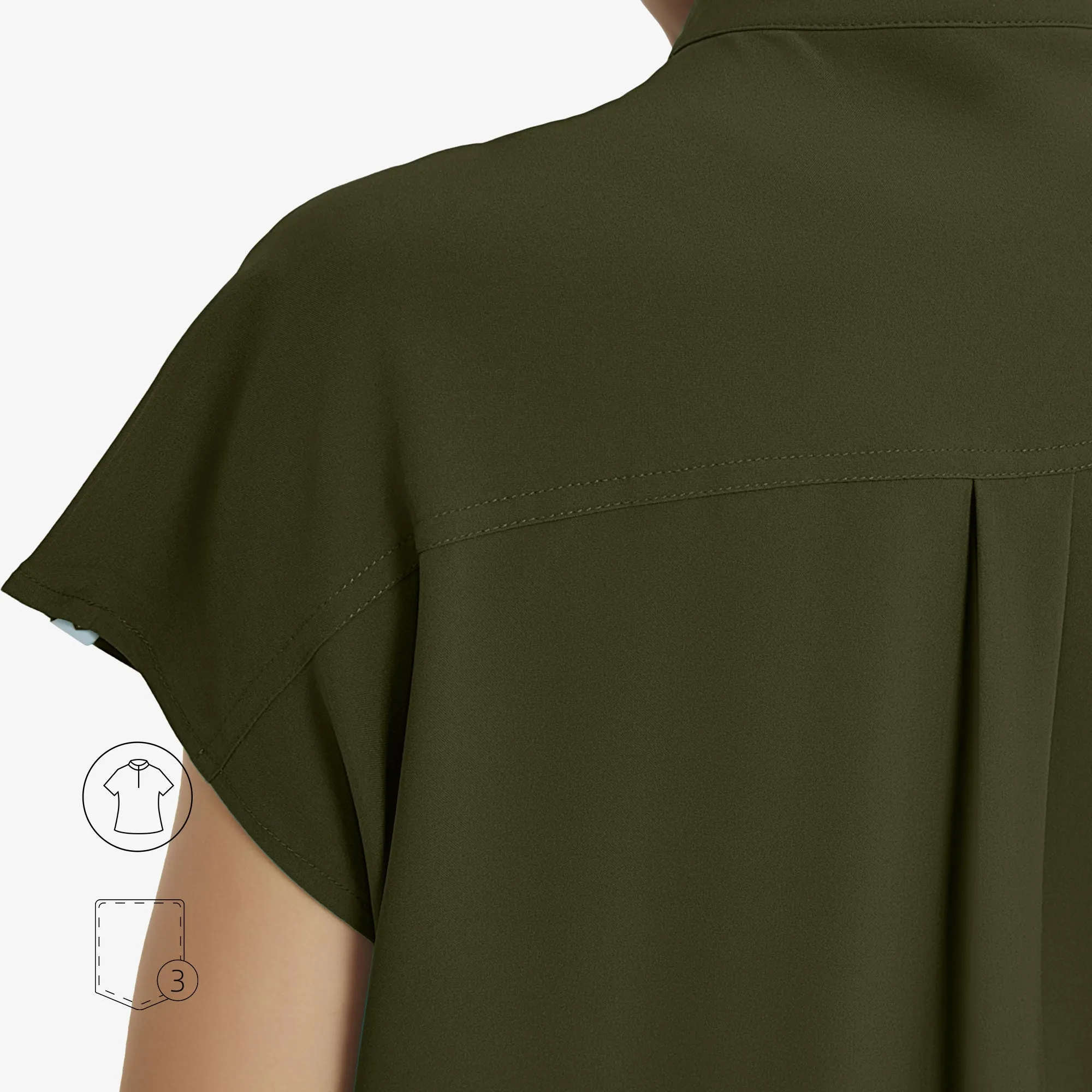 Raven Mandarin Collar Scrub Top - Zipper Placket sold by Uniforms World product image thumbnail 4