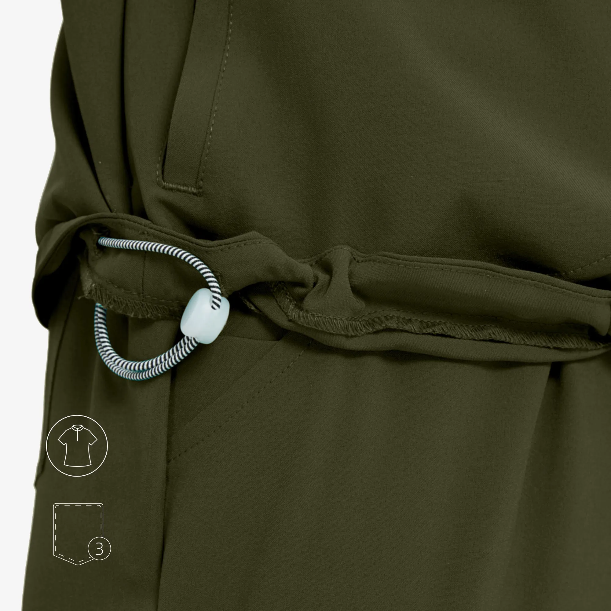 Raven Mandarin Collar Scrub Top - Zipper Placket sold by Uniforms World product image thumbnail 5