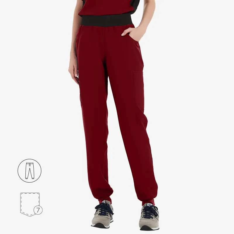 Amelie 7-Pockets Jogger Scrub Pants made by Uniforms World
