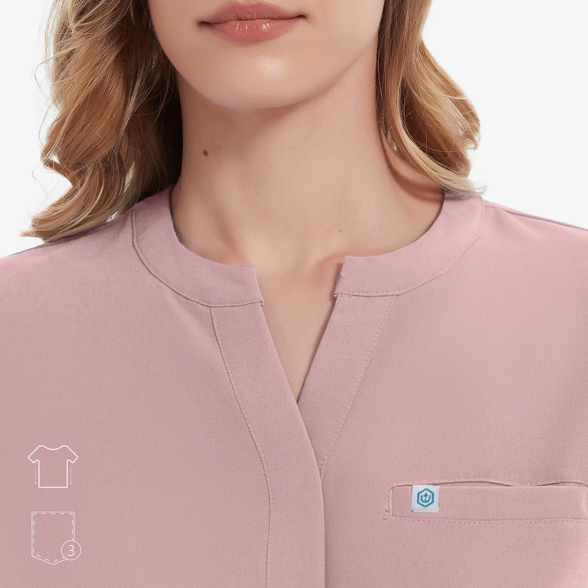 Cerise Snap-Front Scrub Top sold by Uniforms World product image thumbnail 3