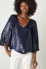 ASHA SEQUIN TOP IN NAVY sold by Velvet Tees