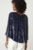 ASHA SEQUIN TOP IN NAVY sold by Velvet Tees