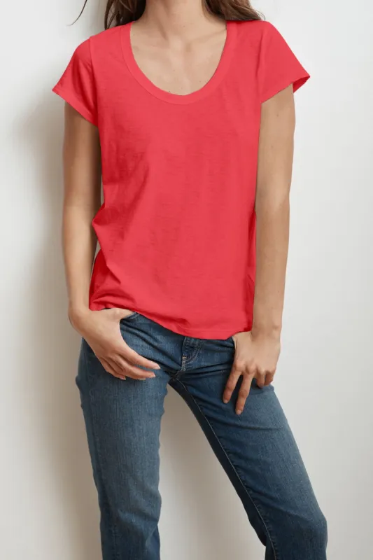 KATIE CITY COTTON SLUB TEE IN BOA sold by Velvet Tees