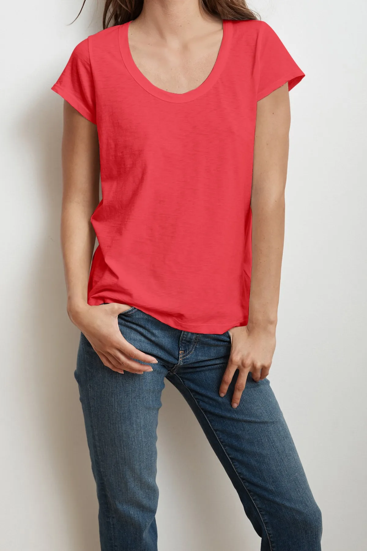 KATIE CITY COTTON SLUB TEE IN BOA sold by Velvet Tees