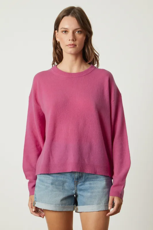 BRYNNE CASHMERE CLASSICS TOP IN PASSION sold by Velvet Tees