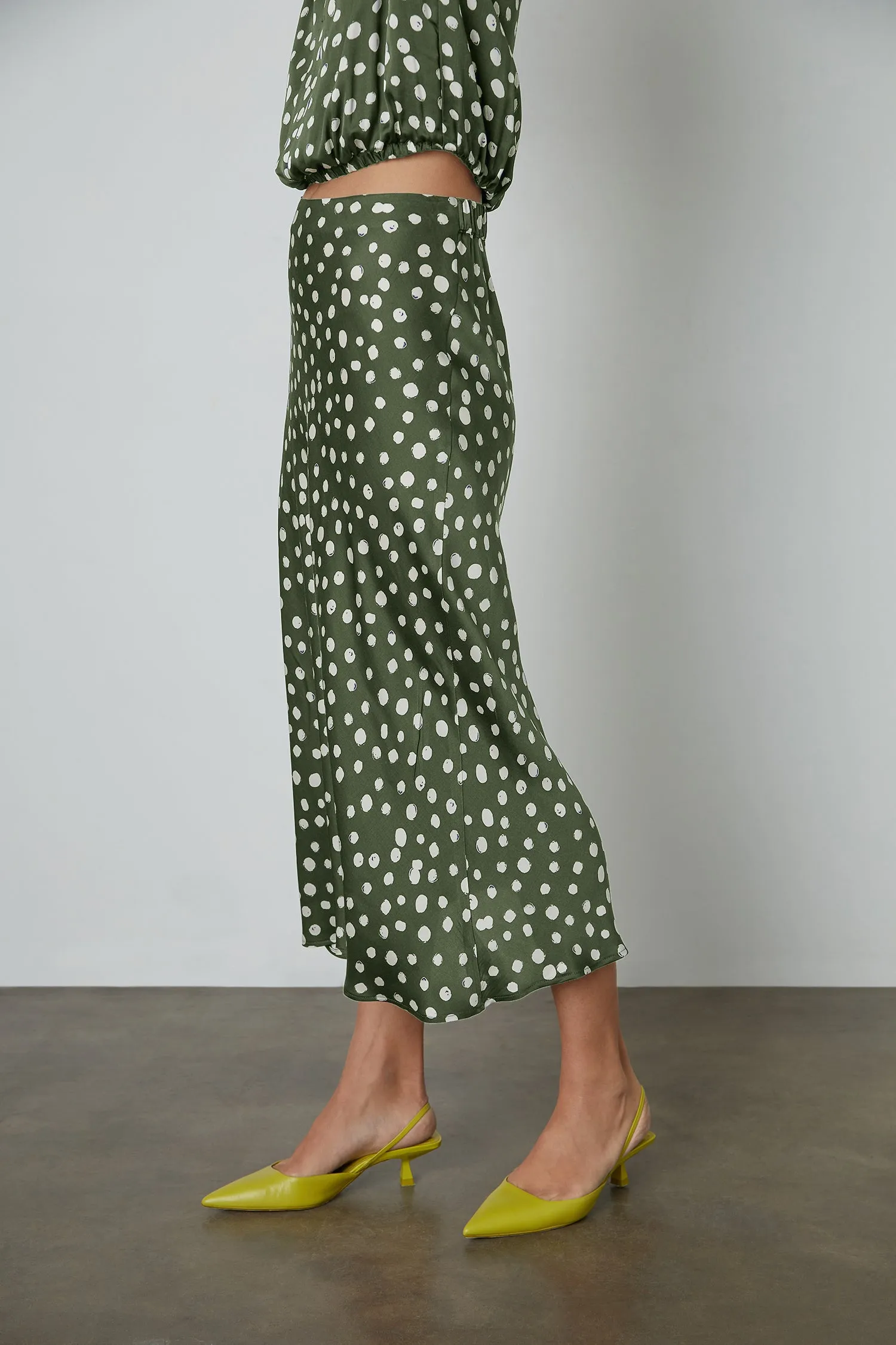 KAIYA POLKA DOT SKIRT IN GREEN sold by Velvet Tees product image thumbnail 2