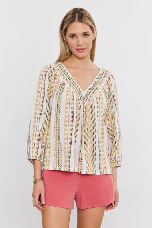 LILLIAN TOP IN MULTI sold by Velvet Tees