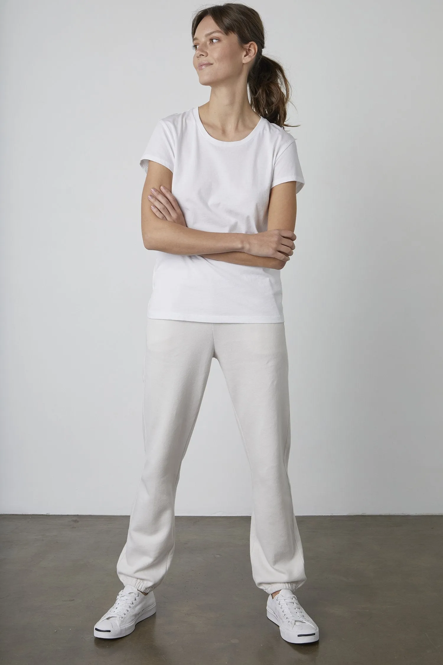 TRISHA WHISPER COTTON T-SHIRT IN WHITE sold by Velvet Tees product image thumbnail 3