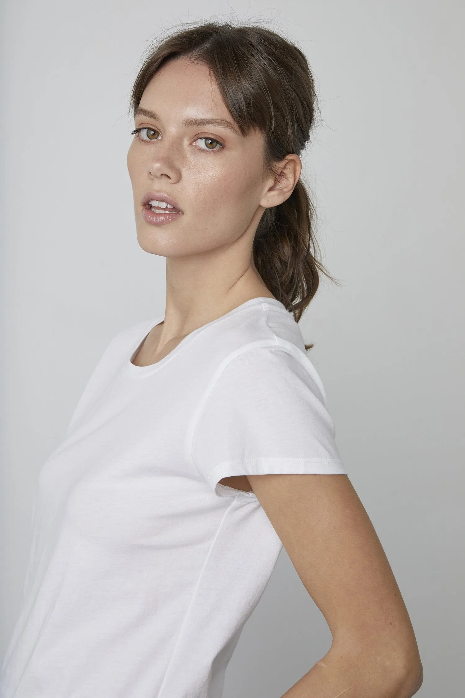 TRISHA WHISPER COTTON T-SHIRT IN WHITE sold by Velvet Tees product image thumbnail 5