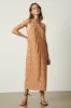CATERINA GEO PRINT CREPE DRESS IN ORANGE sold by Velvet Tees