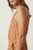 CATERINA GEO PRINT CREPE DRESS IN ORANGE sold by Velvet Tees