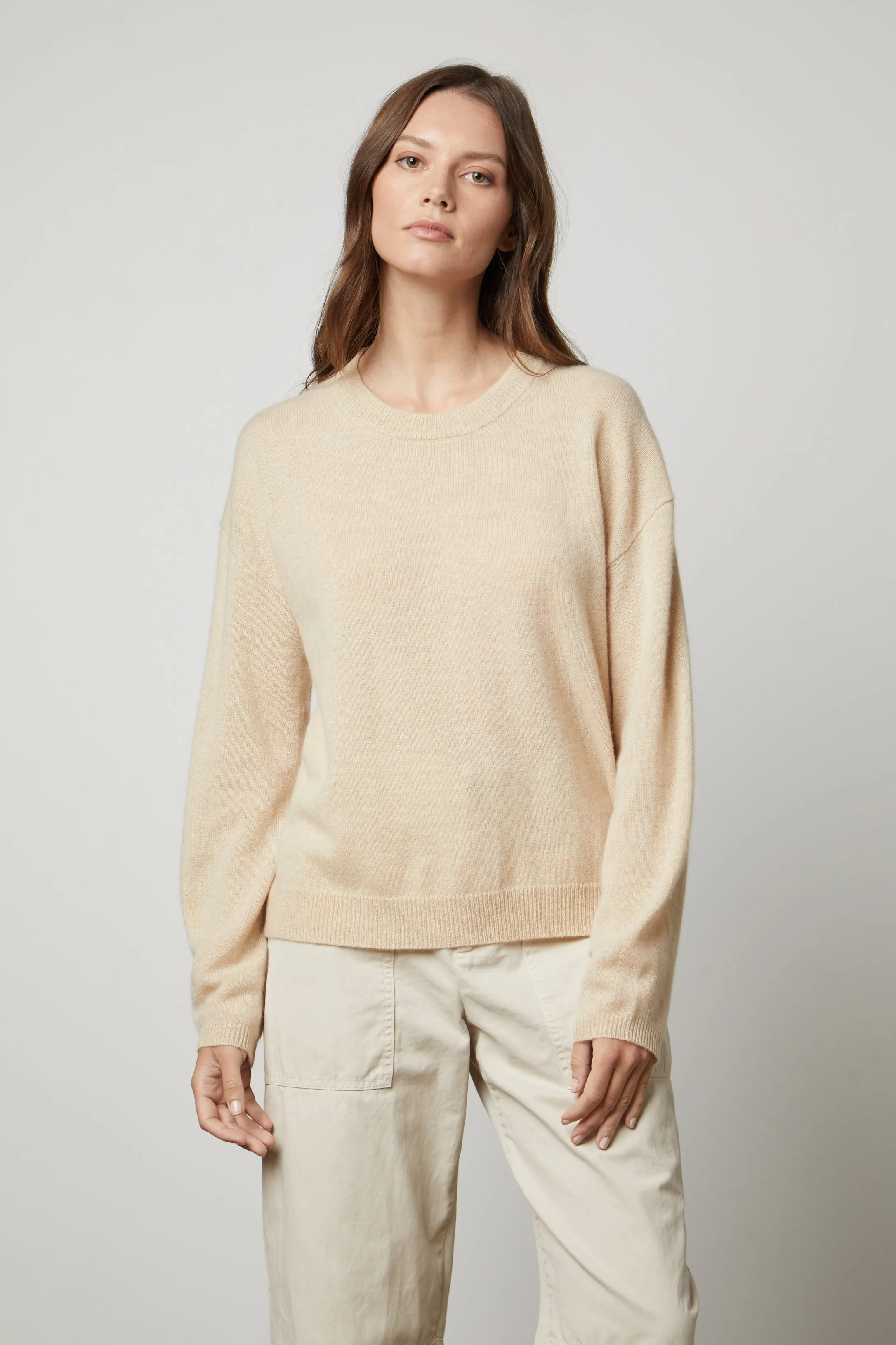BRYNNE CASHMERE KNIT IN ALMOND sold by Velvet Tees