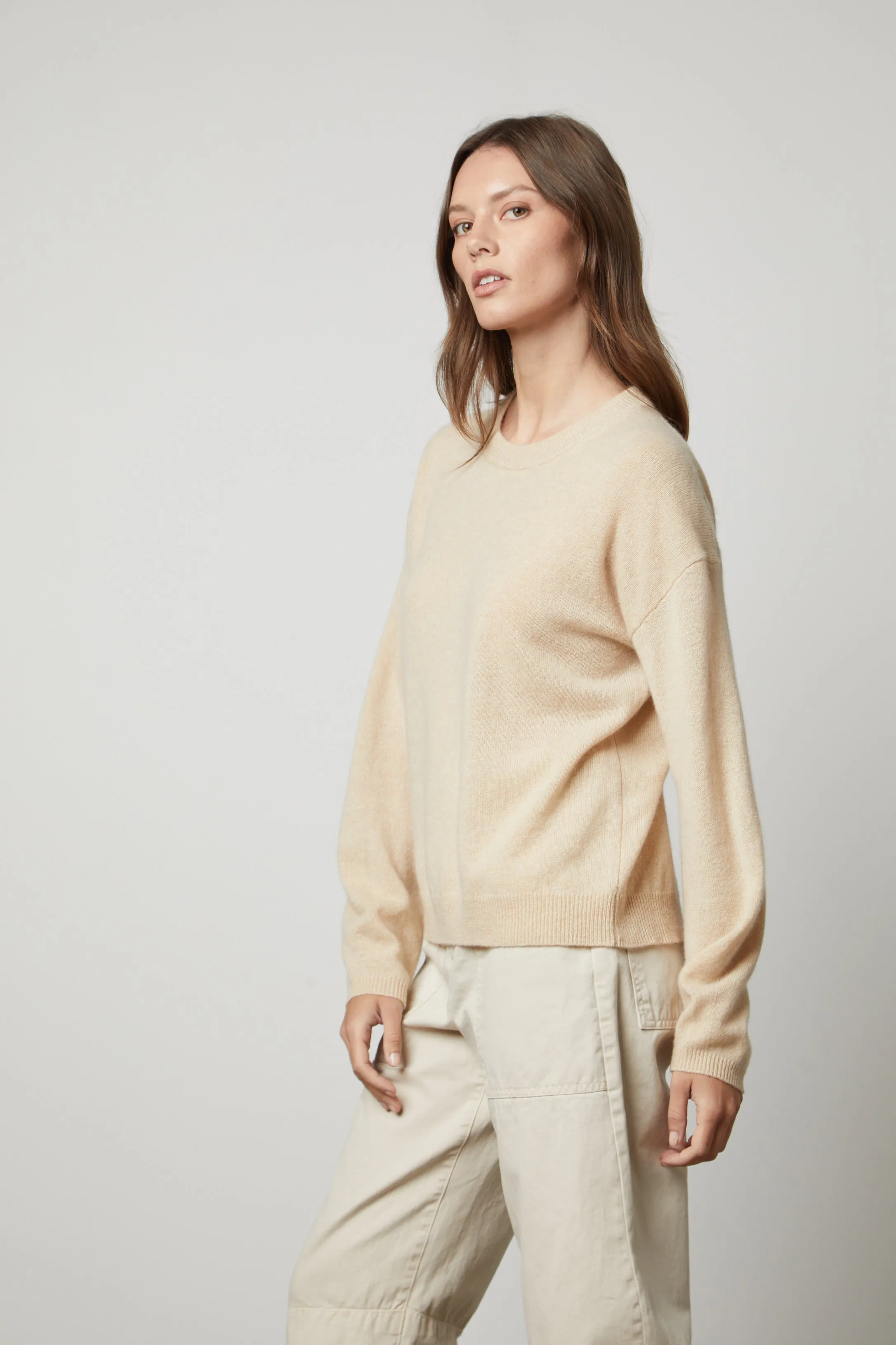 BRYNNE CASHMERE KNIT IN ALMOND sold by Velvet Tees product image thumbnail 2
