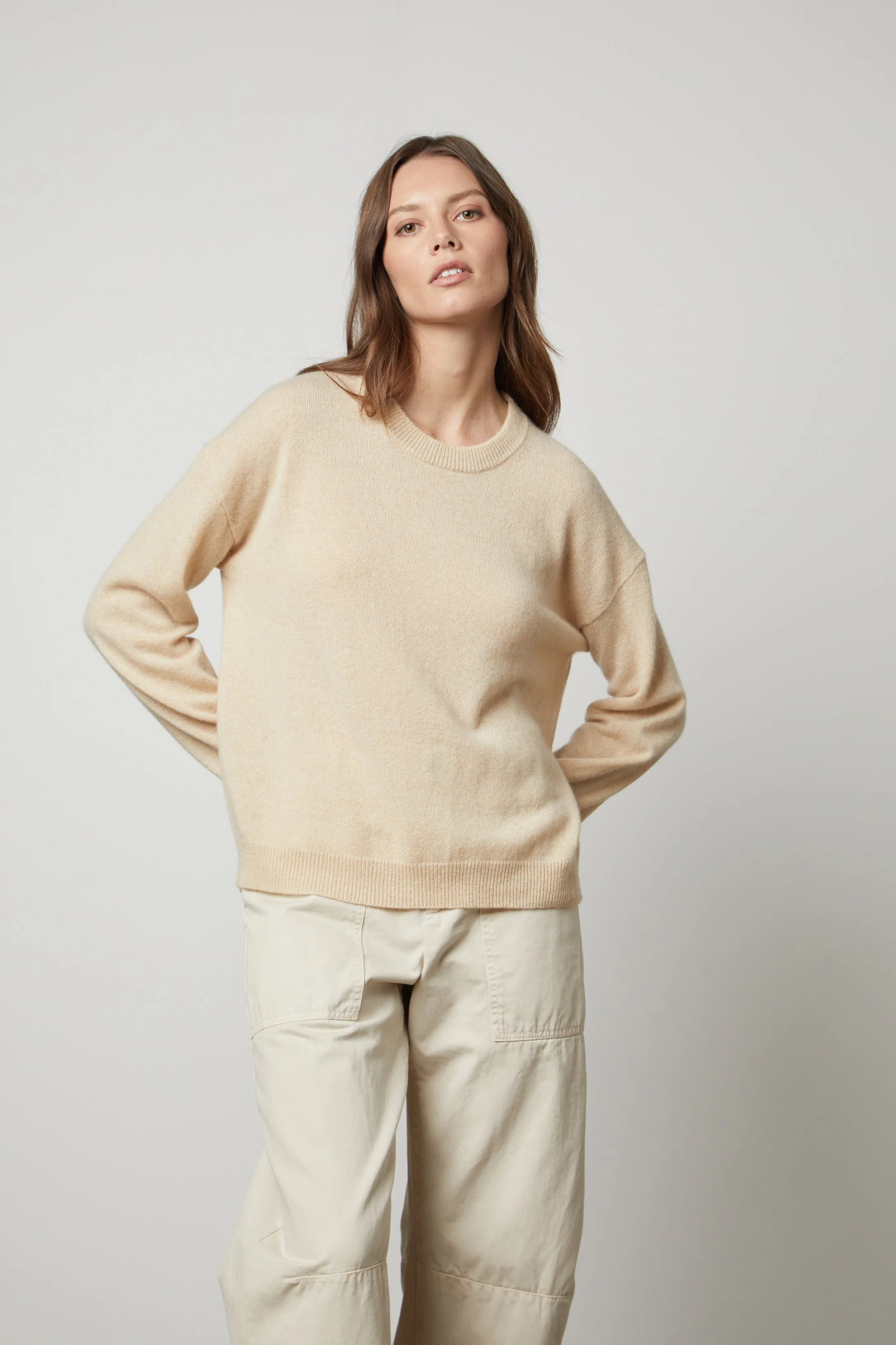 BRYNNE CASHMERE KNIT IN ALMOND sold by Velvet Tees product image thumbnail 4