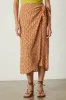 ALISHA GEO PRINT CREPE SKIRT IN ORANGE sold by Velvet Tees