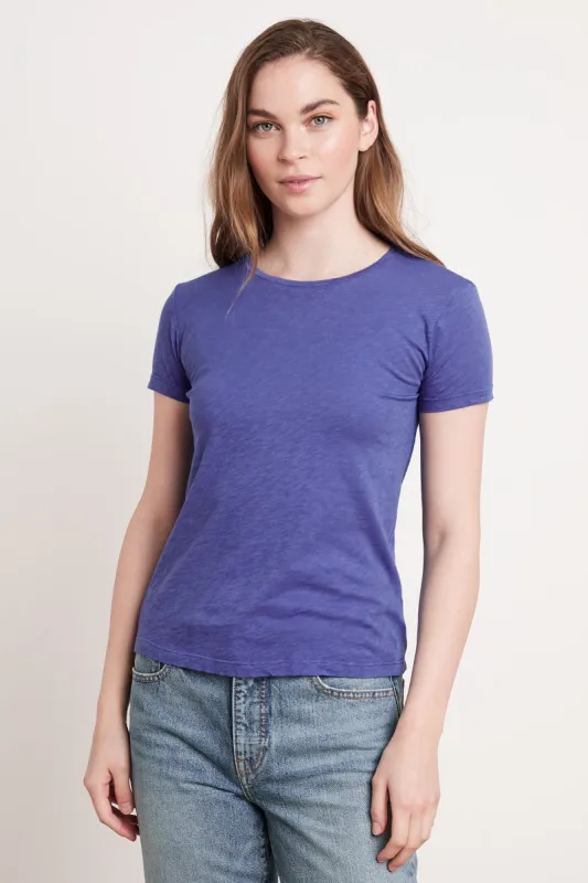SIERRA COTTON SLUB TOP IN BAYBERRY sold by Velvet Tees