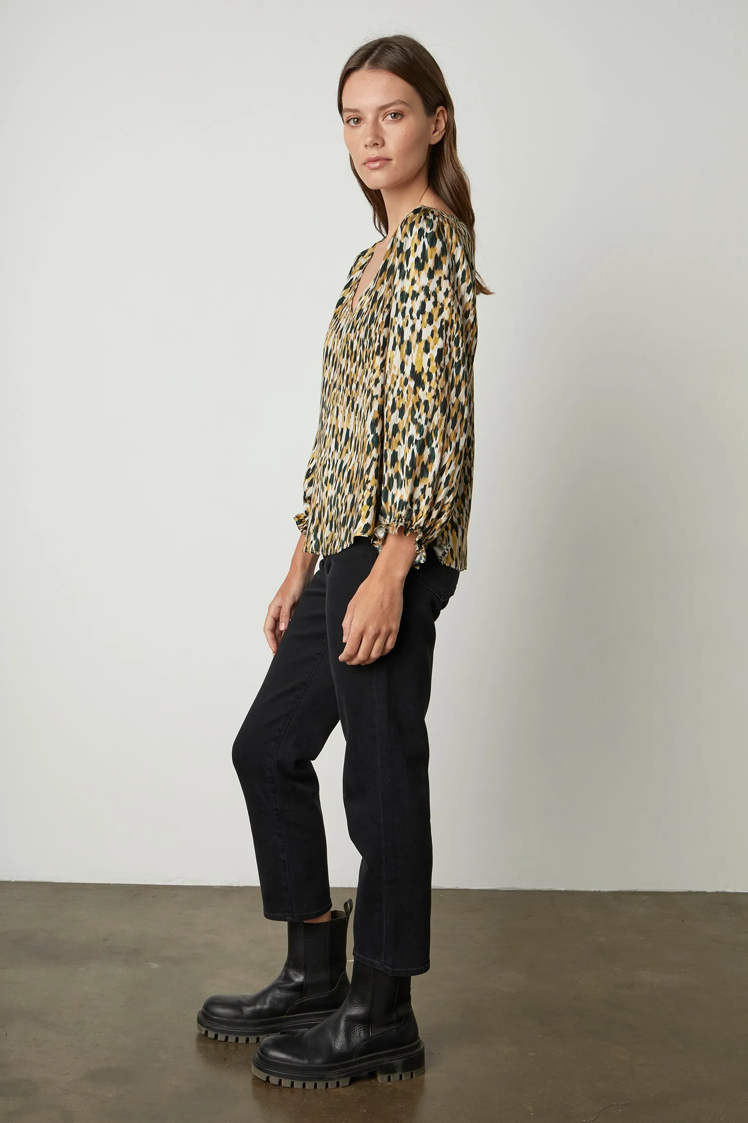 HADLEE PRINTED BLOUSE IN GEM sold by Velvet Tees product image thumbnail 3