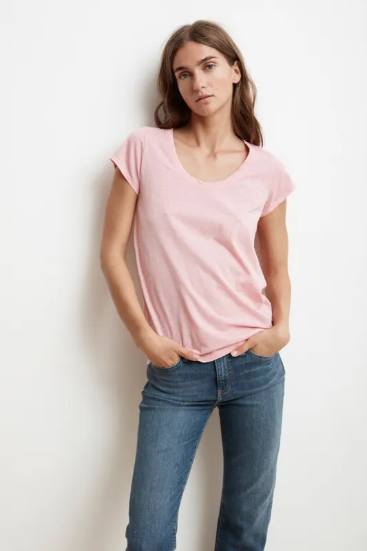KATIE CITY COTTON SLUB TEE IN BUBBLE sold by Velvet Tees