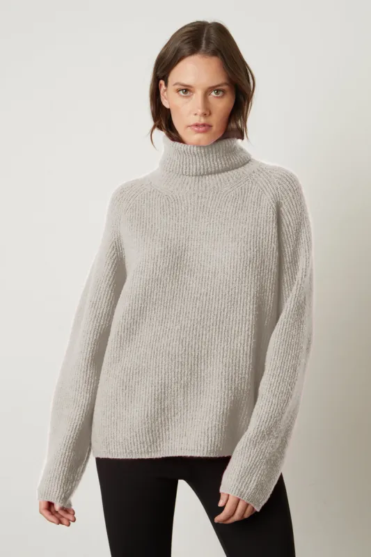 JUDITH TURTLENECK SWEATER IN SNOW sold by Velvet Tees