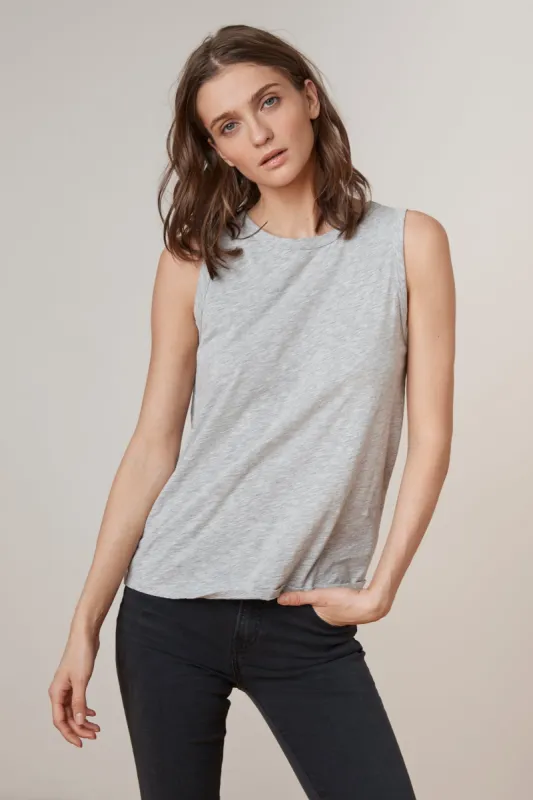 TAURUS COTTON SLUB TOP IN GREY sold by Velvet Tees