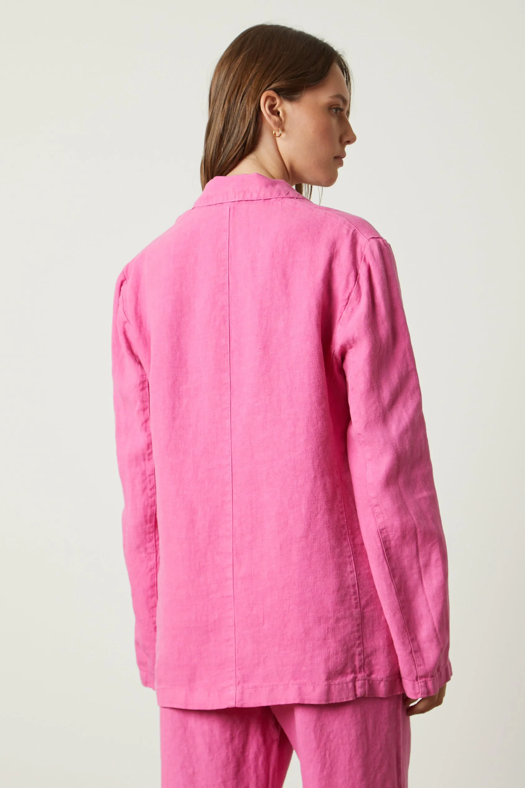 CASSIE HEAVY LINEN BLAZER IN FLAMINGO sold by Velvet Tees product image thumbnail 3