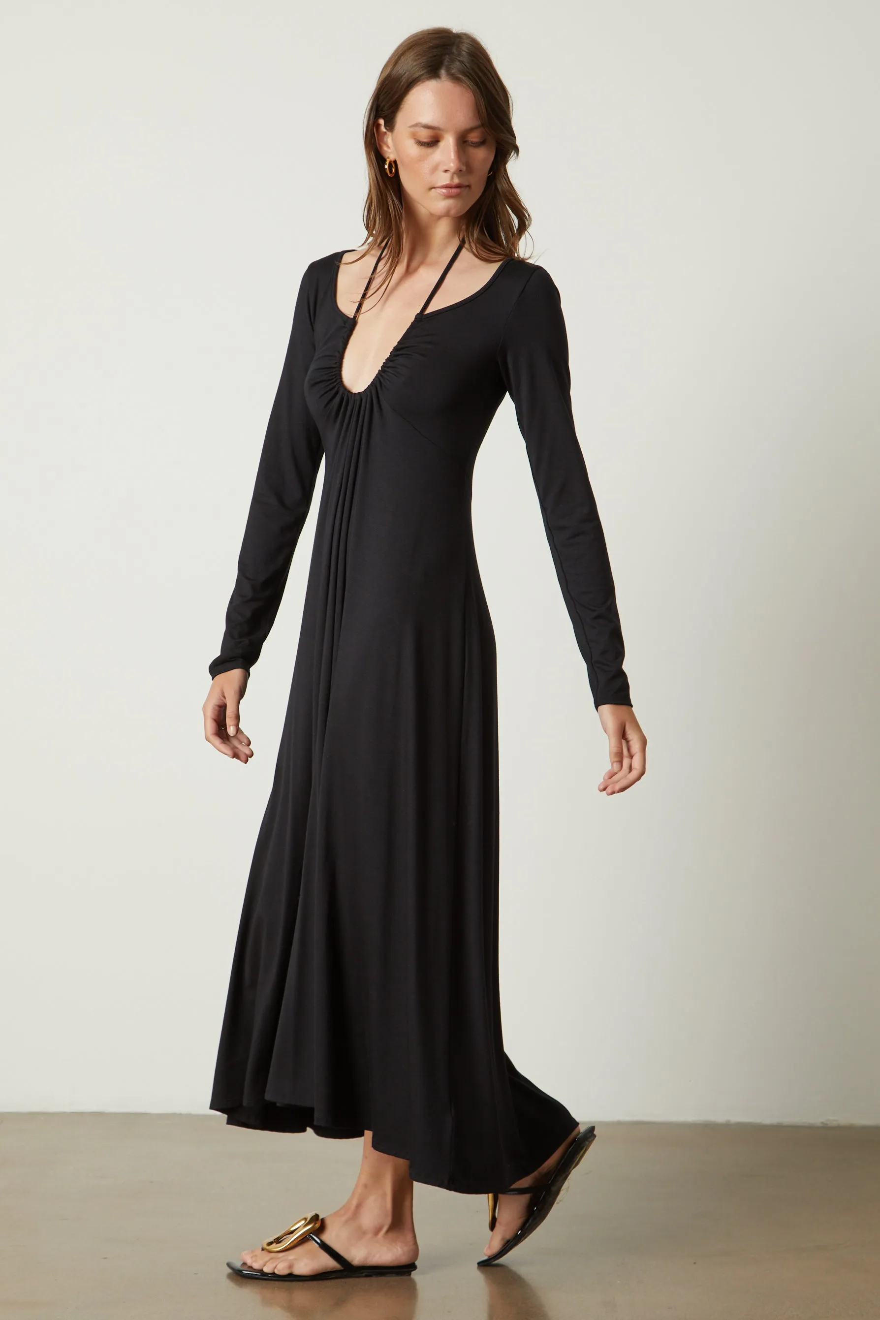 JULES MODAL JERSEY DRESS IN BLACK sold by Velvet Tees product image thumbnail 2