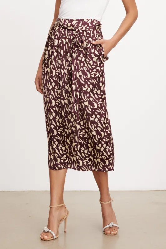 JUNO SKIRT IN MALBEC sold by Velvet Tees