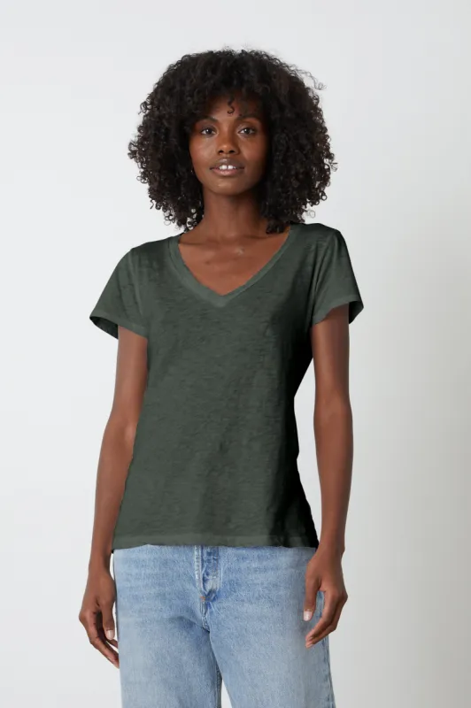 LILITH COTTON SLUB T-SHIRT IN CAPER sold by Velvet Tees