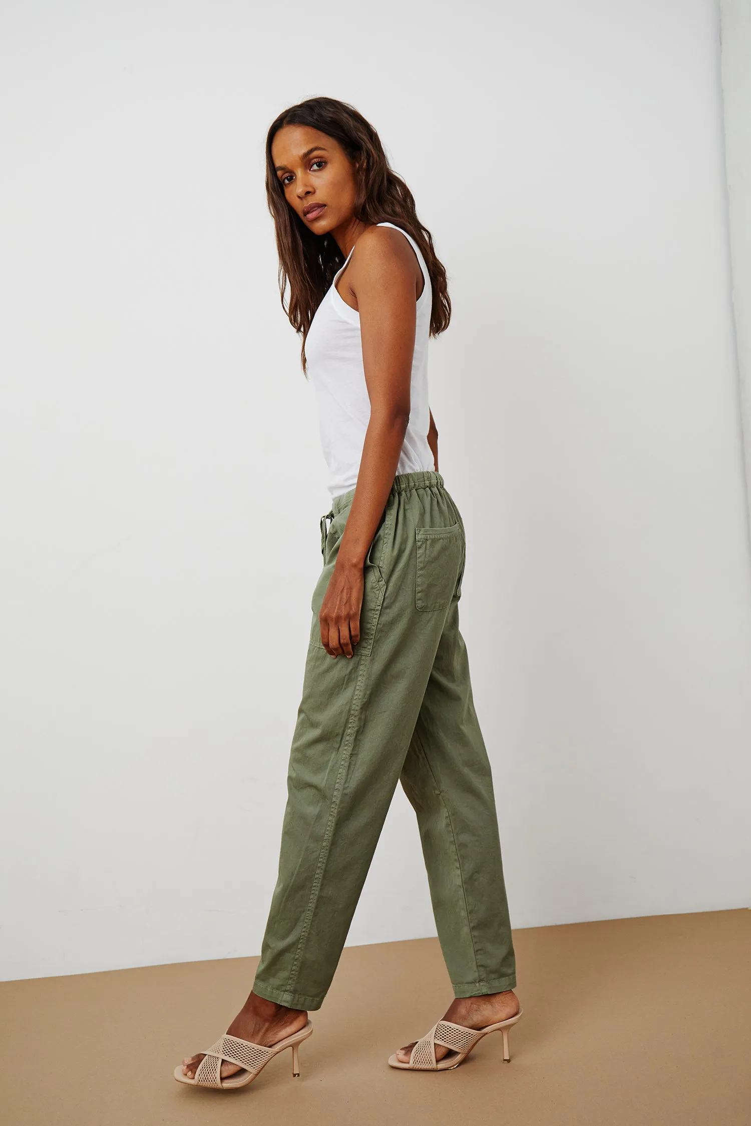 MISTY TROUSERS COTTWILL IN SAGE sold by Velvet Tees product image thumbnail 4