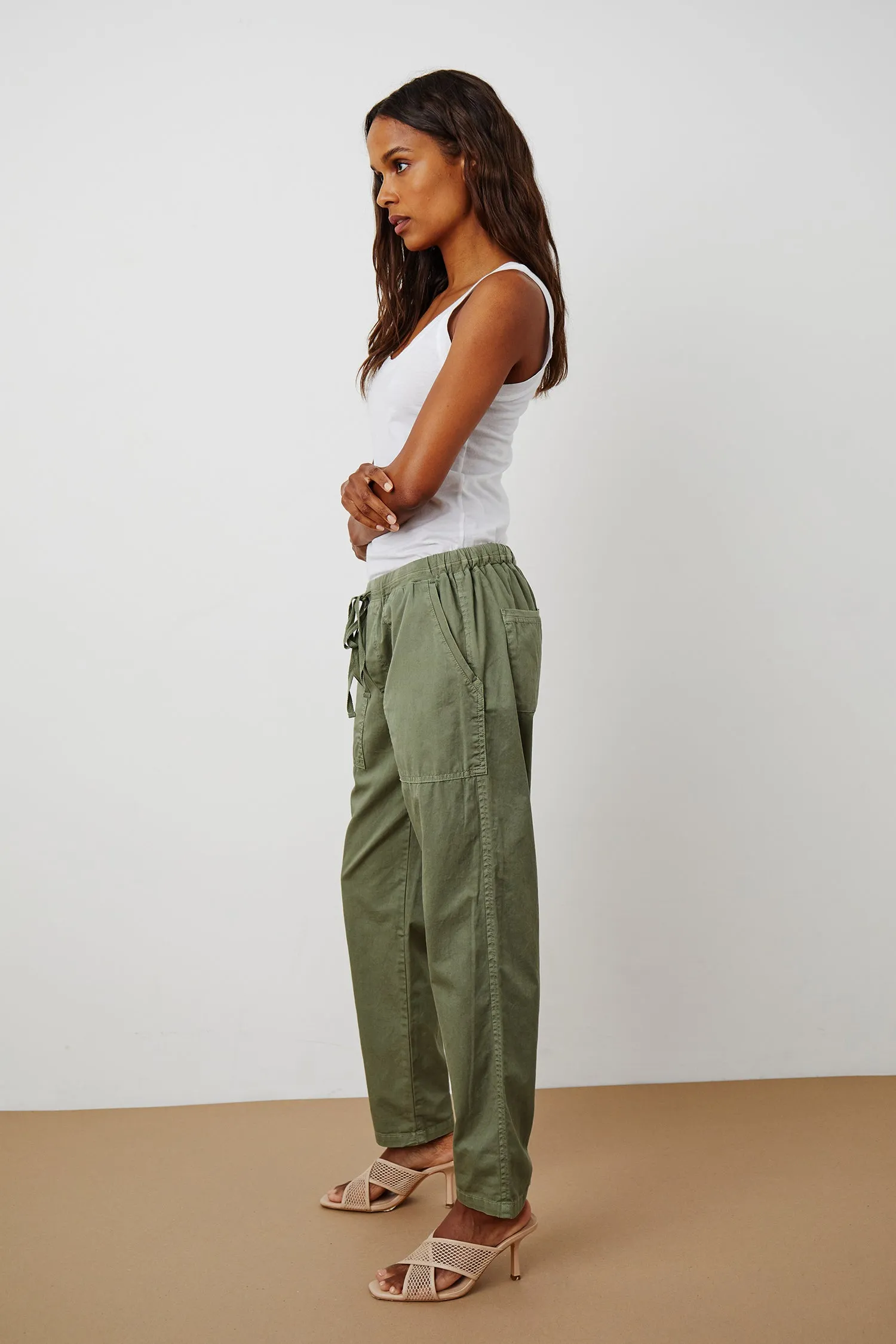 MISTY TROUSERS COTTWILL IN SAGE sold by Velvet Tees product image thumbnail 5