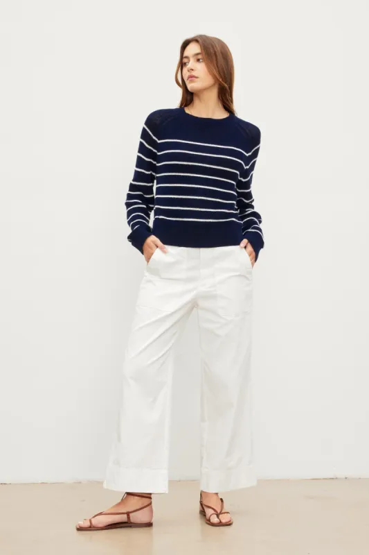 MYA COTTON CANVAS TROUSERS IN SLEET sold by Velvet Tees