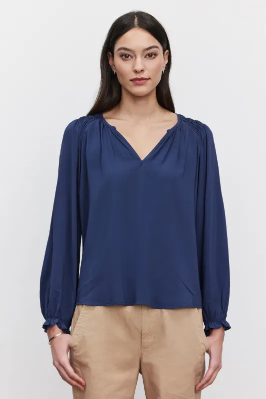 AZALEA BLOUSE IN POSTMAN sold by Velvet Tees