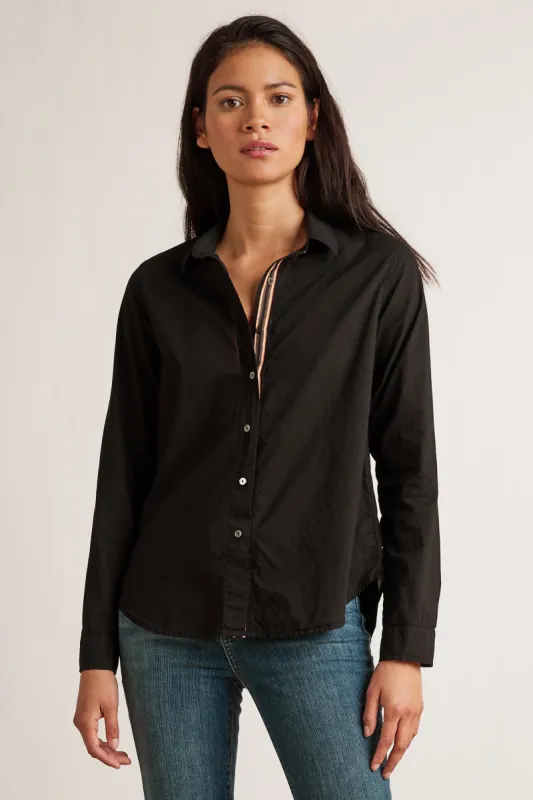 NINA COTTON SHIRTING TOP IN BLACK sold by Velvet Tees