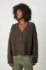AURORA BUTTON FRONT CARDIGAN IN COFFEE sold by Velvet Tees
