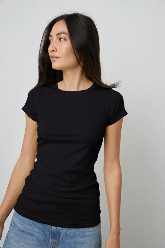 JEMMA GAUZY WHISPER TOP IN BLACK sold by Velvet Tees