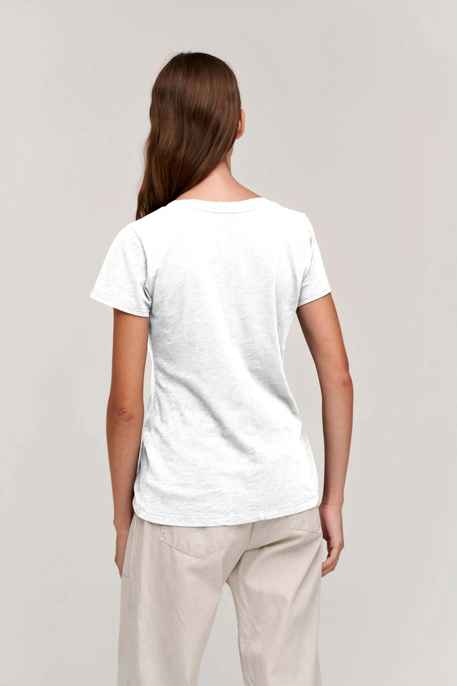 LILITH COTTON SLUB T-SHIRT IN WHITE sold by Velvet Tees product image thumbnail 4